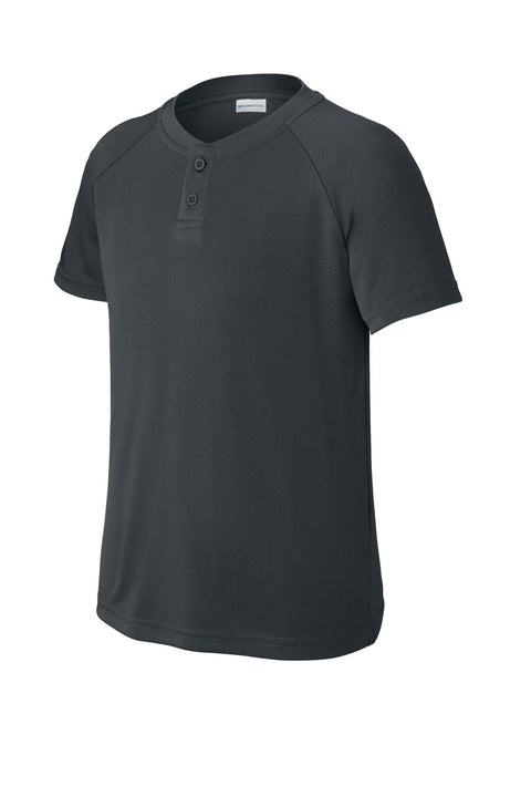 Sport-Tek YST359 Youth PosiCharge Competitor 2-Button Henley