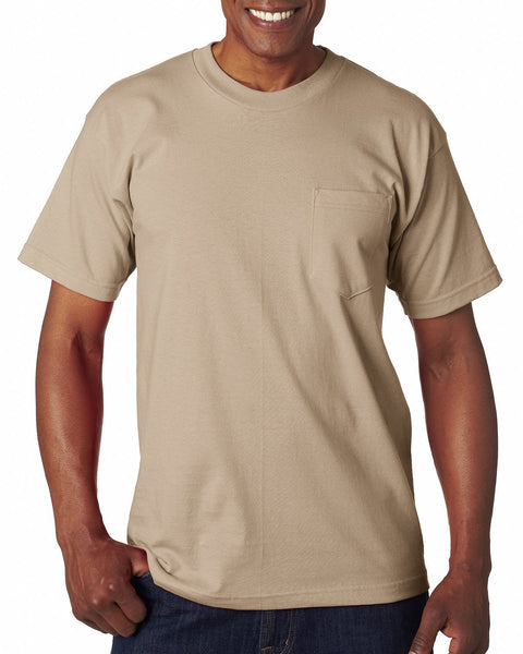 Bayside BA7100 Adult 6.1 oz., 100% Cotton Pocket T-Shirt