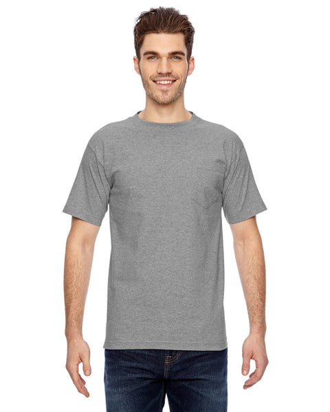 Bayside BA7100 Adult 6.1 oz., 100% Cotton Pocket T-Shirt