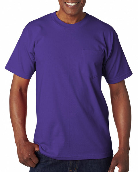 Bayside BA7100 Adult 6.1 oz., 100% Cotton Pocket T-Shirt