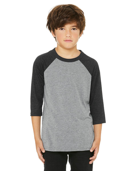 Bella + Canvas 3200Y Youth 3/4-Sleeve Baseball T-Shirt