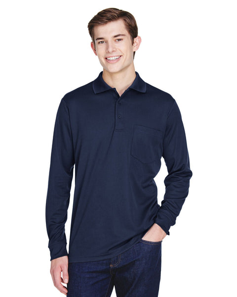 Core 365 88192P Adult Pinnacle Performance Long-Sleeve Pique Polo with Pocket