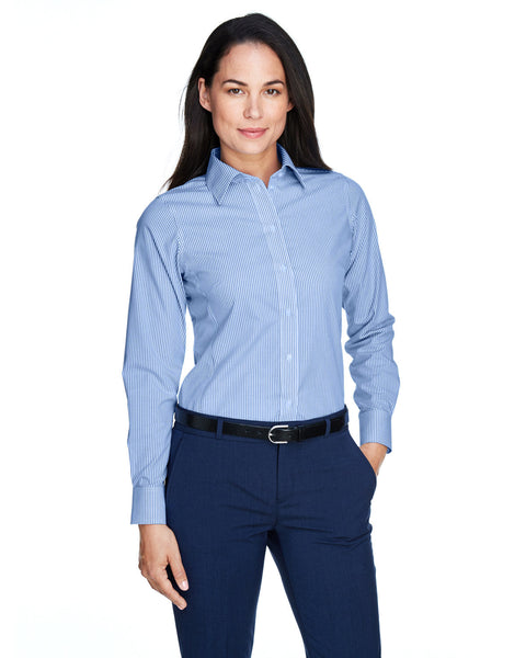 Devon & Jones D645W Ladies' Crown Woven Collection Banker Stripe