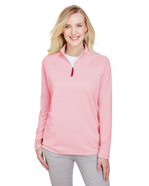 Devon & Jones DG480W CrownLux Performance Ladies' Clubhouse Micro-Stripe Quarter-Zip