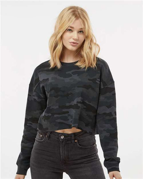 Independent Trading Co. AFX24CRP Women's Lightweight Crop Crewneck Sweatshirt