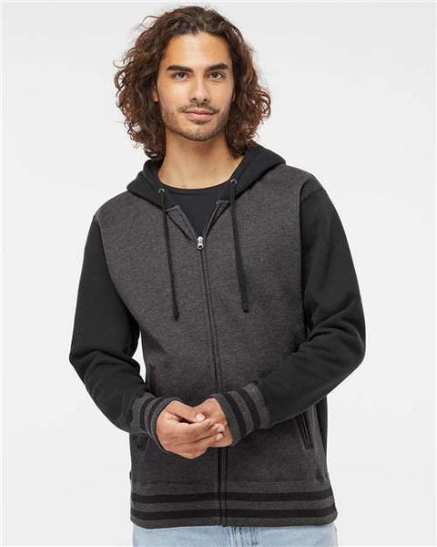 Independent Trading Co. IND45UVZ Heavyweight Varsity Full-Zip Hooded Sweatshirt