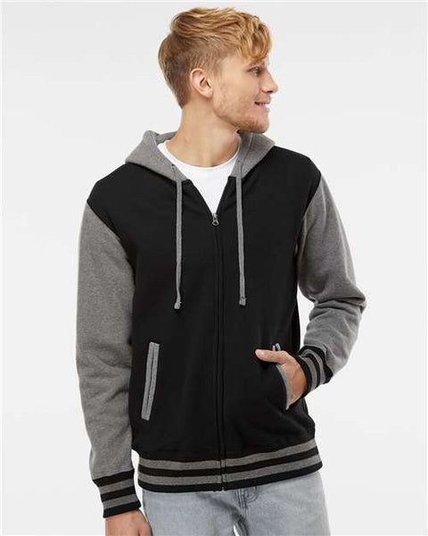 Independent Trading Co. IND45UVZ Heavyweight Varsity Full-Zip Hooded Sweatshirt