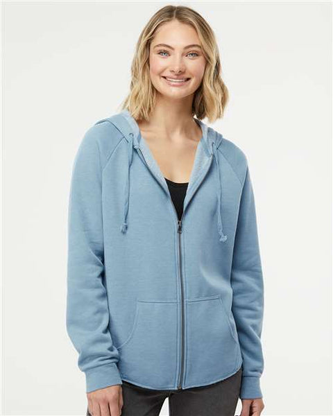 Independent Trading Co. PRM2500Z Women's California Wave Wash Full-Zip Hooded Sweatshirt