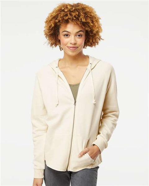 Independent Trading Co. PRM2500Z Women's California Wave Wash Full-Zip Hooded Sweatshirt