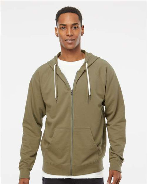 Independent Trading Co. SS1000Z Icon Lightweight Loopback Terry Full-Zip Hooded Sweatshirt