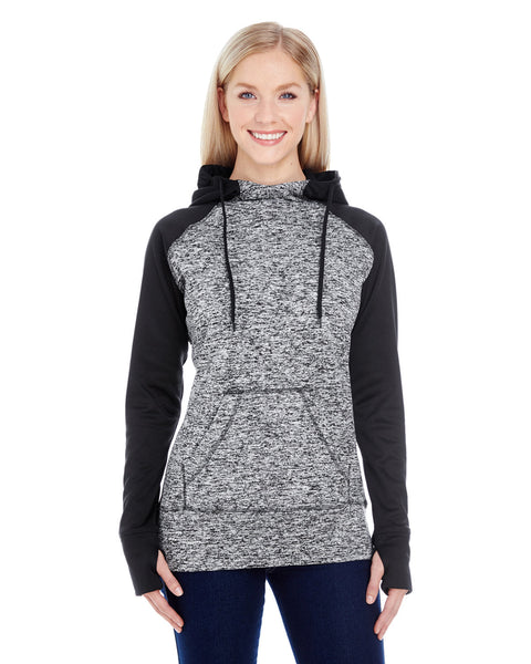 J America JA8618 Ladies' Colorblock Cosmic Hooded Sweatshirt