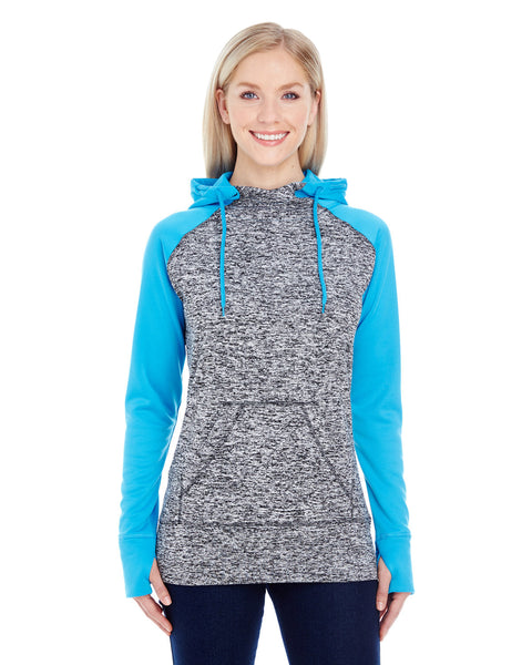 J America JA8618 Ladies' Colorblock Cosmic Hooded Sweatshirt