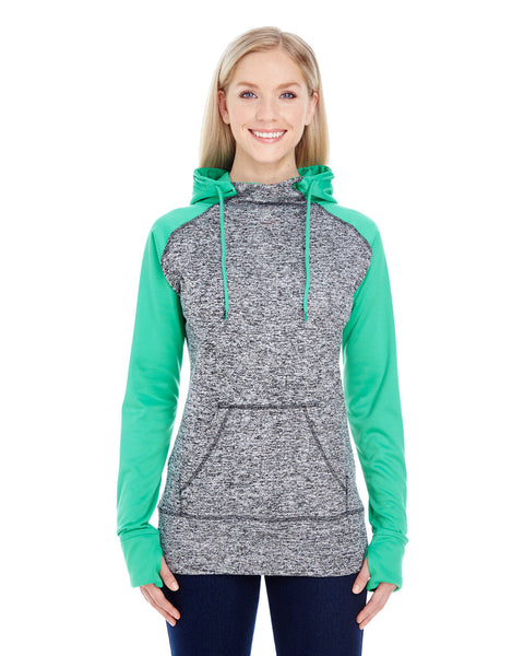J America JA8618 Ladies' Colorblock Cosmic Hooded Sweatshirt