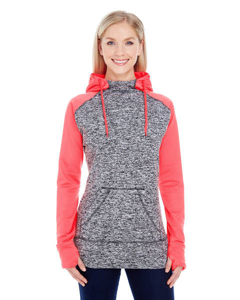 J America JA8618 Ladies' Colorblock Cosmic Hooded Sweatshirt