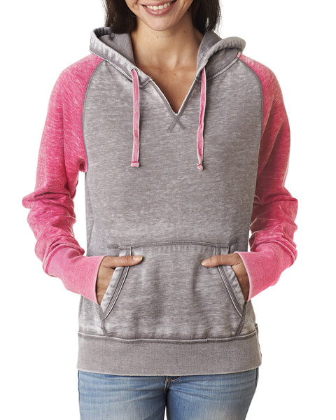J America JA8926 Ladies' Zen Contrast Pullover Hooded Sweatshirt