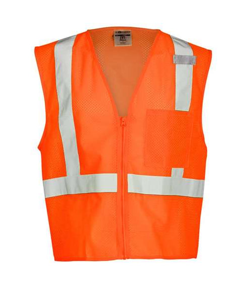 Kishigo 1089-1090 Single Pocket Zipper Mesh Vest