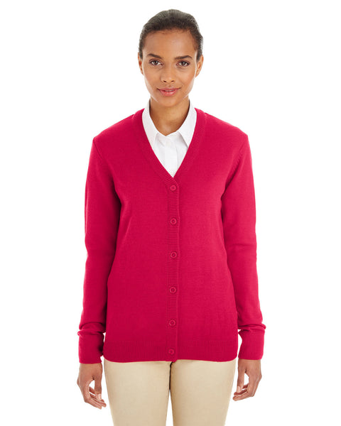 Harriton M425W Ladies' Pilbloc V-Neck Button Cardigan Sweater