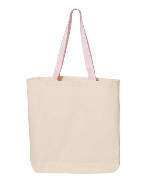 Q-Tees Q4400 11L Canvas Tote with Contrast-Color Handles