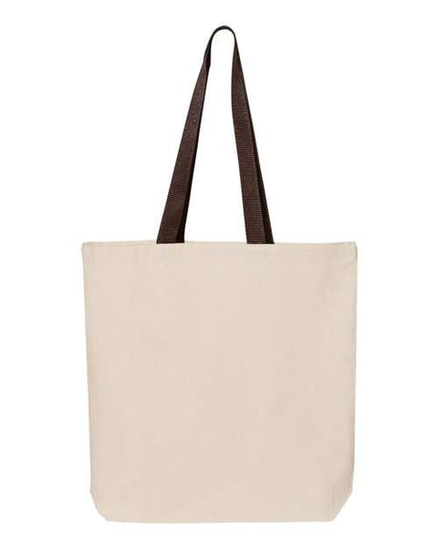 Q-Tees Q4400 11L Canvas Tote with Contrast-Color Handles