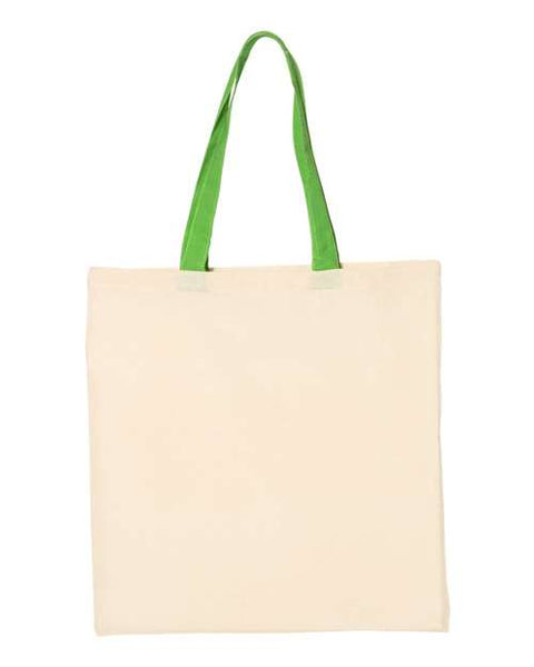 Q-Tees QTB6000 Economical Tote with Contrast-Color Handles