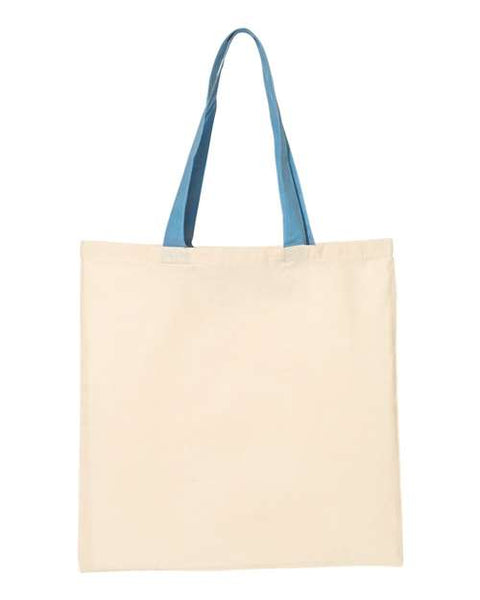 Q-Tees QTB6000 Economical Tote with Contrast-Color Handles