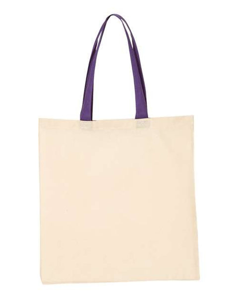 Q-Tees QTB6000 Economical Tote with Contrast-Color Handles