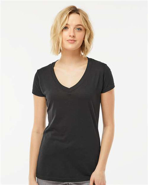 Tultex 244 Women's Poly-Rich V-Neck T-Shirt
