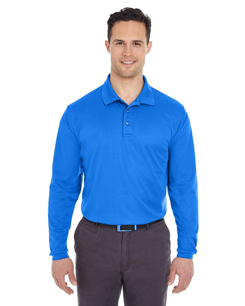 UltraClub 8210LS Adult Cool & Dry Long-Sleeve Mesh Piqué Polo