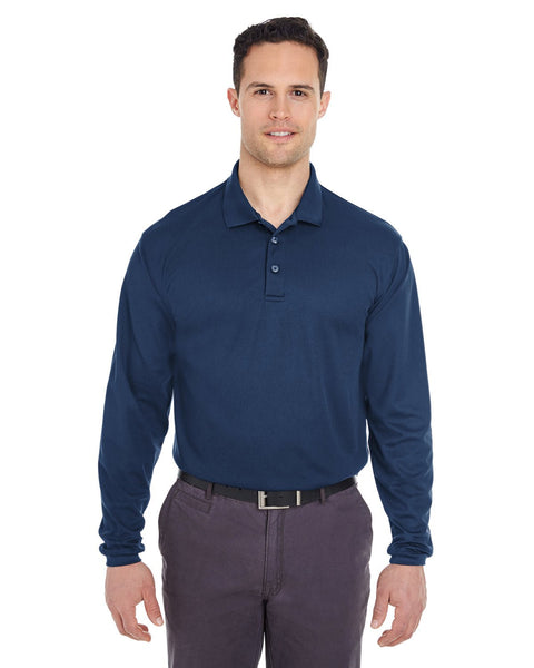 UltraClub 8210LS Adult Cool & Dry Long-Sleeve Mesh Piqué Polo