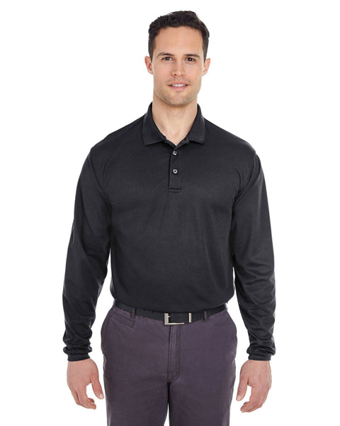 UltraClub 8210LS Adult Cool & Dry Long-Sleeve Mesh Piqué Polo