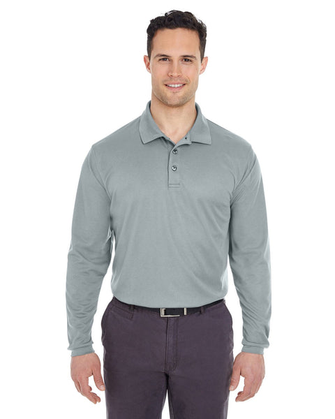 UltraClub 8210LS Adult Cool & Dry Long-Sleeve Mesh Piqué Polo