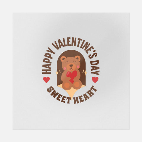 Happy Valentine's Day Bear - Ready-to-Press DTF Transfer