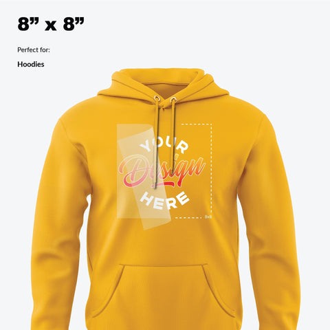 Transfers for hoodies 8x8 inches